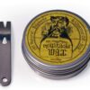 Moustache wax tin and pry bar