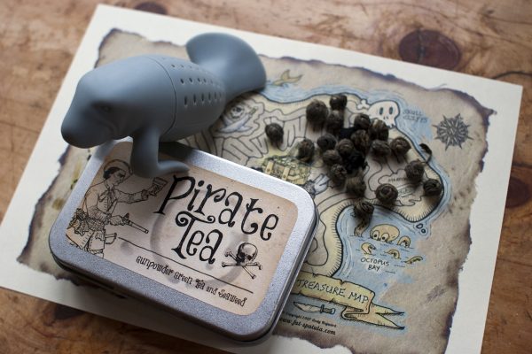 Pirate tea, map and manatee