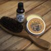 Beard wax, beard oil and brush