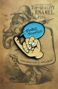 Pinky Promise enamel pin on card