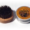 Beard wax tin and brush
