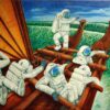 Painting off spacemen in sailing waka