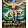Painting of a wrestler with quotes