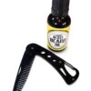Beard oil and fold out metal comb