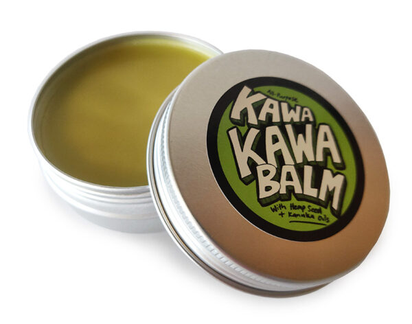 Open Kawakawa balm tin