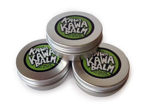 Kawakawa balm in a tin