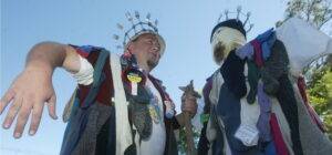 King Andy and a scarecrow