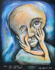 Painting of a person with a dose of existential dread.